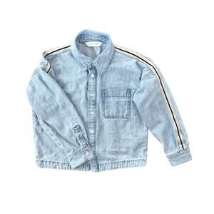 Palm Angels Kids Overlogo Chambray Track Shirt